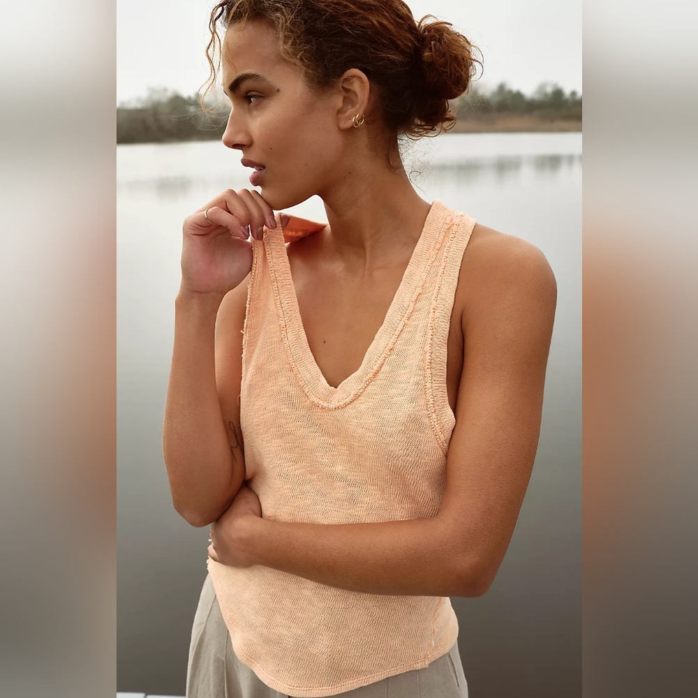 NWT Free People Care FP Slim n' Simple Tank in Canary